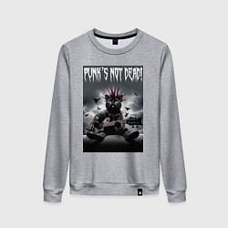 Свитшот хлопковый женский Cool kitten - punks not dead, цвет: меланж