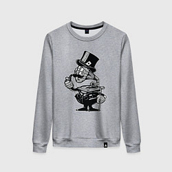 Свитшот хлопковый женский Человек граммофон, цвет: меланж