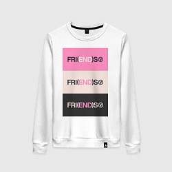 Свитшот хлопковый женский V Fri END S - friends song, цвет: белый