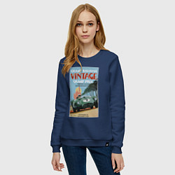Свитшот хлопковый женский Grand Prix VINTAGE, цвет: тёмно-синий — фото 2