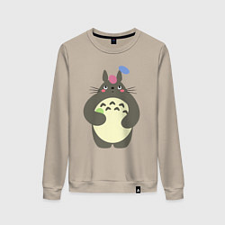 Свитшот хлопковый женский Totoro game, цвет: миндальный
