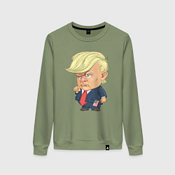 Свитшот хлопковый женский Мистер Трамп, цвет: авокадо