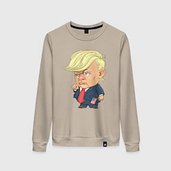 Свитшот хлопковый женский Мистер Трамп, цвет: миндальный