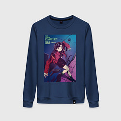 Свитшот хлопковый женский Евангелион Мисато Кацураги, цвет: тёмно-синий