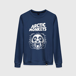 Свитшот хлопковый женский Arctic Monkeys rock panda, цвет: тёмно-синий