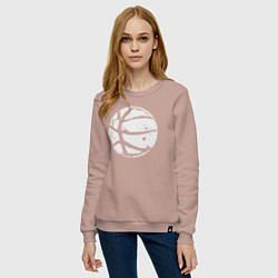 Свитшот хлопковый женский Basket balls, цвет: пыльно-розовый — фото 2