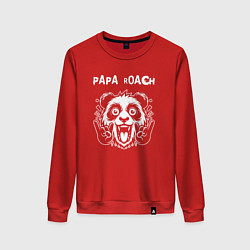 Свитшот хлопковый женский Papa Roach rock panda, цвет: красный