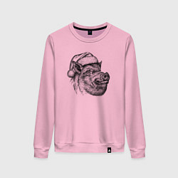 Женский свитшот Кабан новогодний