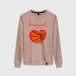 Свитшот хлопковый женский Basket love, цвет: пыльно-розовый