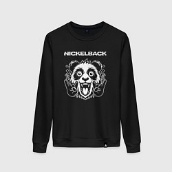 Свитшот хлопковый женский Nickelback rock panda, цвет: черный