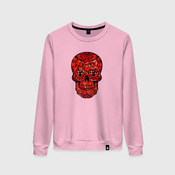 Женский свитшот Red decorative skull
