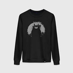 Свитшот хлопковый женский Smiling Totoro, цвет: черный