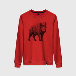 Женский свитшот Кабан в новогоднем колпаке