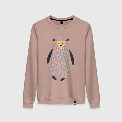 Свитшот хлопковый женский Добрый мишутка, цвет: пыльно-розовый