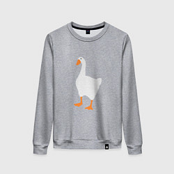 Свитшот хлопковый женский Untitled goose game honk, цвет: меланж