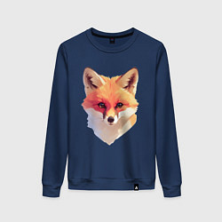 Свитшот хлопковый женский Foxs head, цвет: тёмно-синий