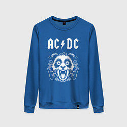 Свитшот хлопковый женский AC DC rock panda, цвет: синий