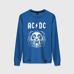 Свитшот хлопковый женский AC DC rock panda, цвет: синий