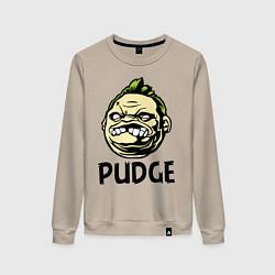 Свитшот хлопковый женский Pudge Face, цвет: миндальный
