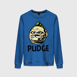 Свитшот хлопковый женский Pudge Face, цвет: синий