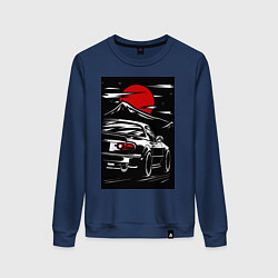 Свитшот хлопковый женский Мазда mx5 miata, цвет: тёмно-синий