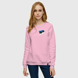 Свитшот хлопковый женский Im Estonian - motto, цвет: светло-розовый — фото 2