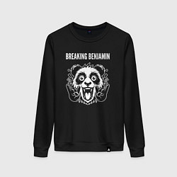 Свитшот хлопковый женский Breaking Benjamin rock panda, цвет: черный