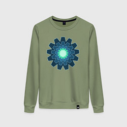 Свитшот хлопковый женский Шестеренки друг в друге, цвет: авокадо