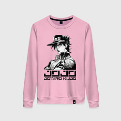 Свитшот хлопковый женский Jotaro Kujo - jojo ai art, цвет: светло-розовый