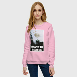 Свитшот хлопковый женский X files - dumpling, цвет: светло-розовый — фото 2