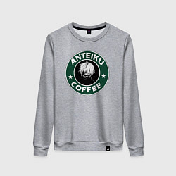 Свитшот хлопковый женский Токийский гуль Кэн Канэки - кофе, цвет: меланж