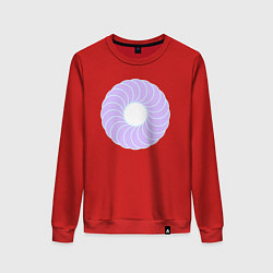 Свитшот хлопковый женский Наслоение окружностей по кругу, цвет: красный