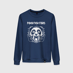 Свитшот хлопковый женский Foo Fighters rock panda, цвет: тёмно-синий