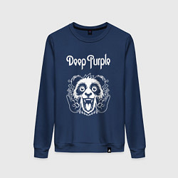 Свитшот хлопковый женский Deep Purple rock panda, цвет: тёмно-синий