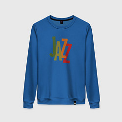 Свитшот хлопковый женский Jazz retro in color, цвет: синий