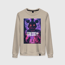 Свитшот хлопковый женский Freddy - мишка Фредди, цвет: миндальный