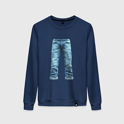 Свитшот хлопковый женский Джинсы штаны jeans, цвет: тёмно-синий