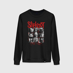 Свитшот хлопковый женский Slipknot rock band, цвет: черный