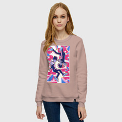 Свитшот хлопковый женский Моб Психо 100 Экубо экстрасенс, цвет: пыльно-розовый — фото 2