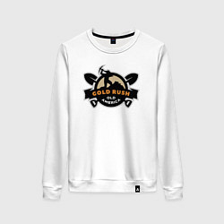Свитшот хлопковый женский Зототая лихорадка в старой Америке, цвет: белый