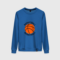Свитшот хлопковый женский Эмблема баскетбольный мяч basketball, цвет: синий