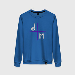 Свитшот хлопковый женский Depeche Mode - Logo devotional, цвет: синий