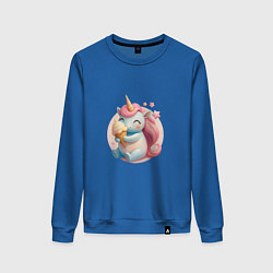 Женский свитшот Единорог с мороженым