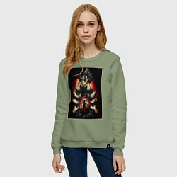 Свитшот хлопковый женский Моя геройская академия Все За Одного, цвет: авокадо — фото 2