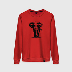 Свитшот хлопковый женский Слон силуэт, цвет: красный