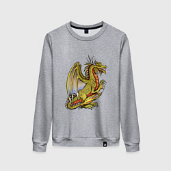 Свитшот хлопковый женский HOMM3 gold dragon, цвет: меланж