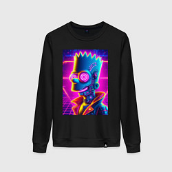 Женский свитшот Биоробот Барт - неоновое свечение