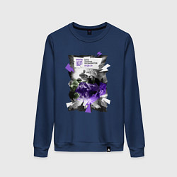 Свитшот хлопковый женский Мегарок, цвет: тёмно-синий