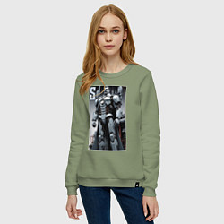 Свитшот хлопковый женский Иосиф человек из стали - нейросеть, цвет: авокадо — фото 2