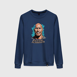 Женский свитшот Карикатурный портрет Дуэйна Джонсона